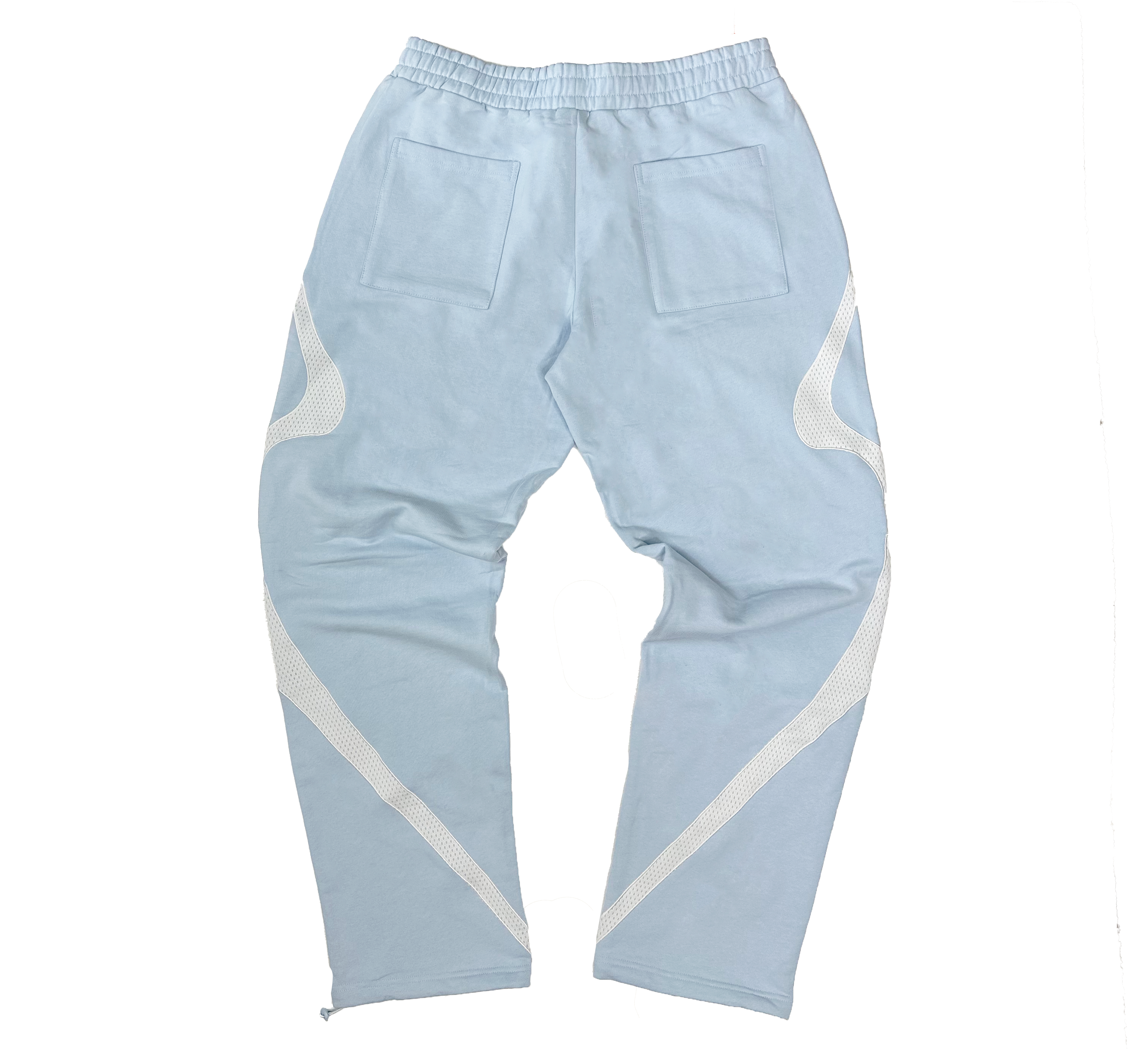 ICY Blue JERSEY Pants - back view with pockets- TIMIDSOULS® premium streetwear